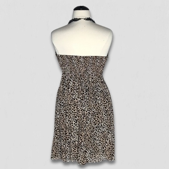Vintage Y2K Pure Energy Animal Print Chiffon Strapless Brown Black 4X - Picture 2 of 12
